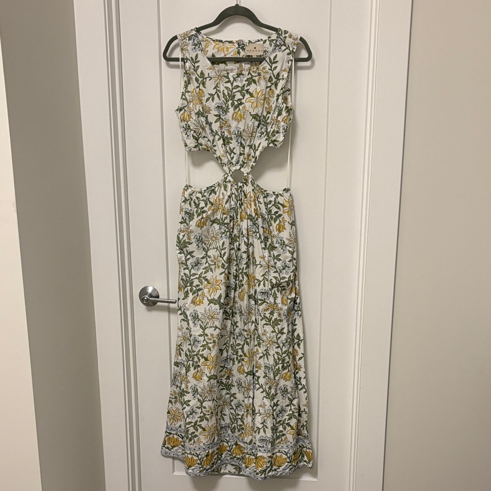 Hannah Artwear Sleeveless Maxi Dress in Yellow and Green